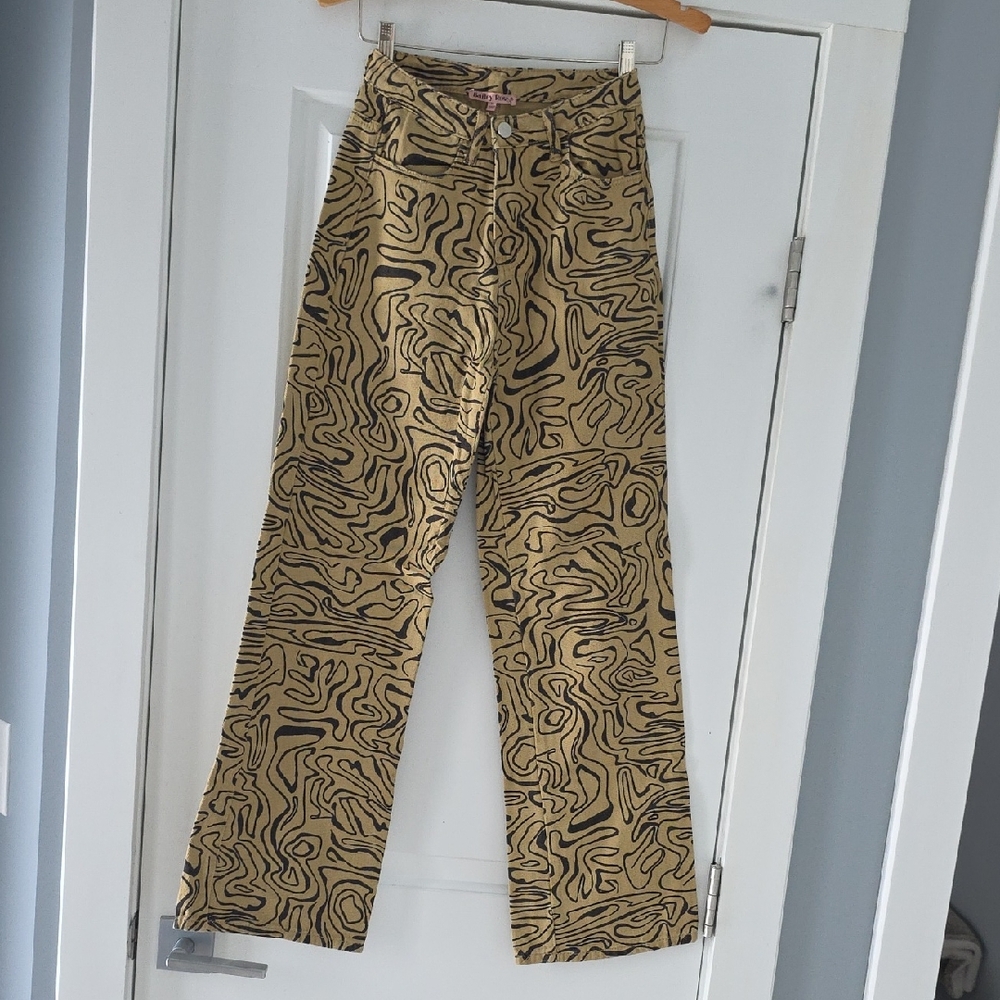 Bailey Rose Tan & Brown Patterned Wide Leg Pants